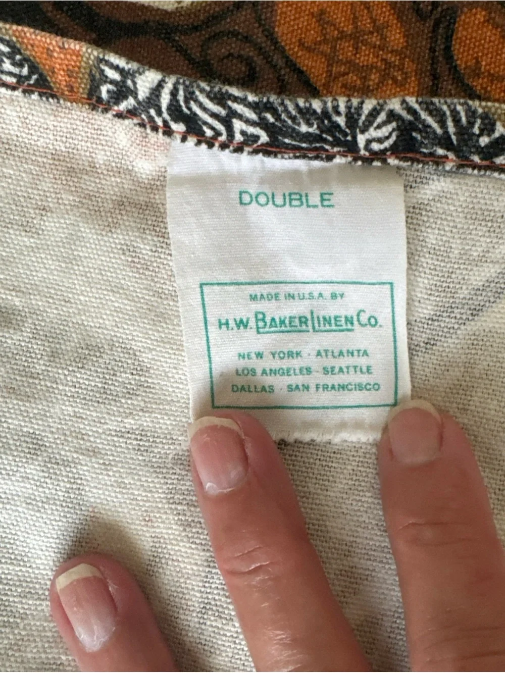 Vintage H.W. Baker Linen Co Bedspread 100x90 Double Retro MCM 70s Abstract USA